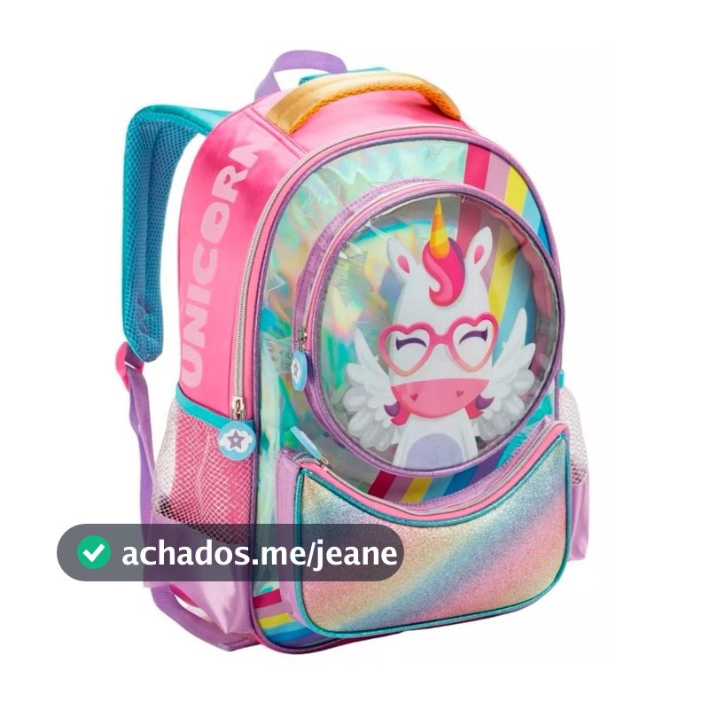 Mochila Escolar Infantil Menina Unicórnio-Produto Licenciado