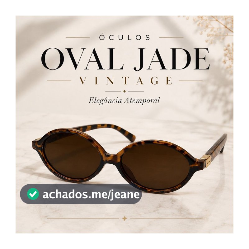 Óculos de Sol Feminino Oval Vintage Retrô UV400 Elegante Moda