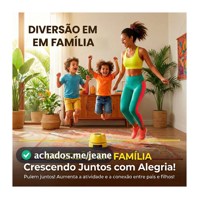 Máquina de Pular Corda Automática com Contador Inteligente Controle Remoto e 10 Velocidades