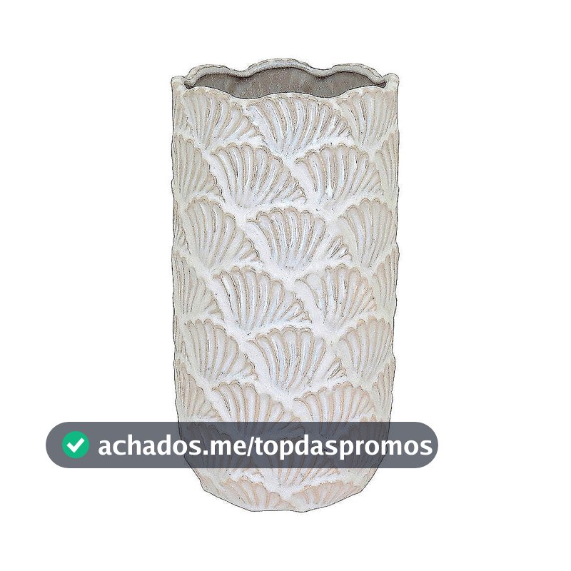 Vaso Decorativo Enfeite Planta Cerâmica 26x14x14cm Bege Flores Suculenta Sala Jardim Casa