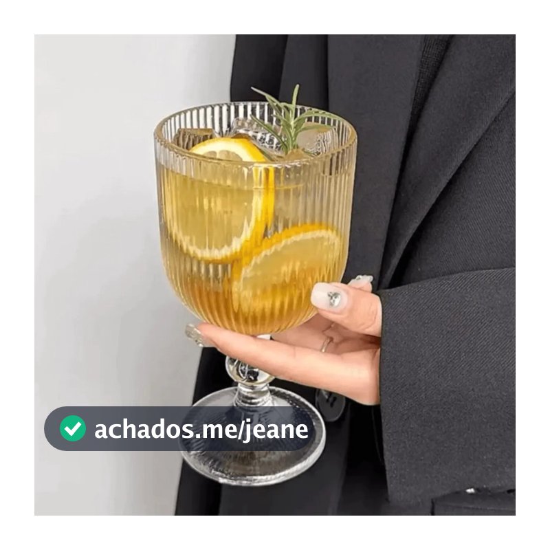 Conjunto de 6 Taças Caneladas e Elegantes com Base Resistente e Apoiador Para Sorvetes e Bebidas