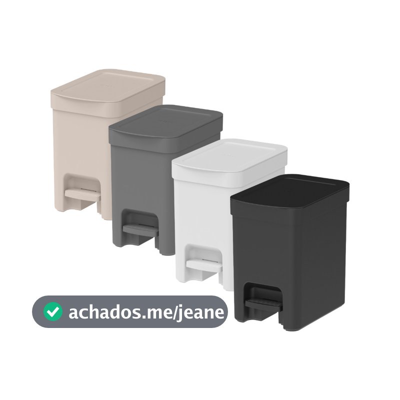 Lixeira Pedal Trium 6L Cesto De Lixo Com Tampa lavabo Cozinha Pia Banheiro OU Com Anel Oculta Saco
