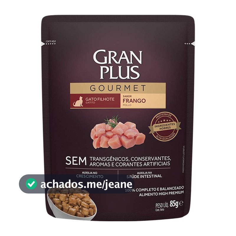 Ração Úmida Gatos GranPlus Sachê Gourmet 85 GR (KIT C 18 SACHE)