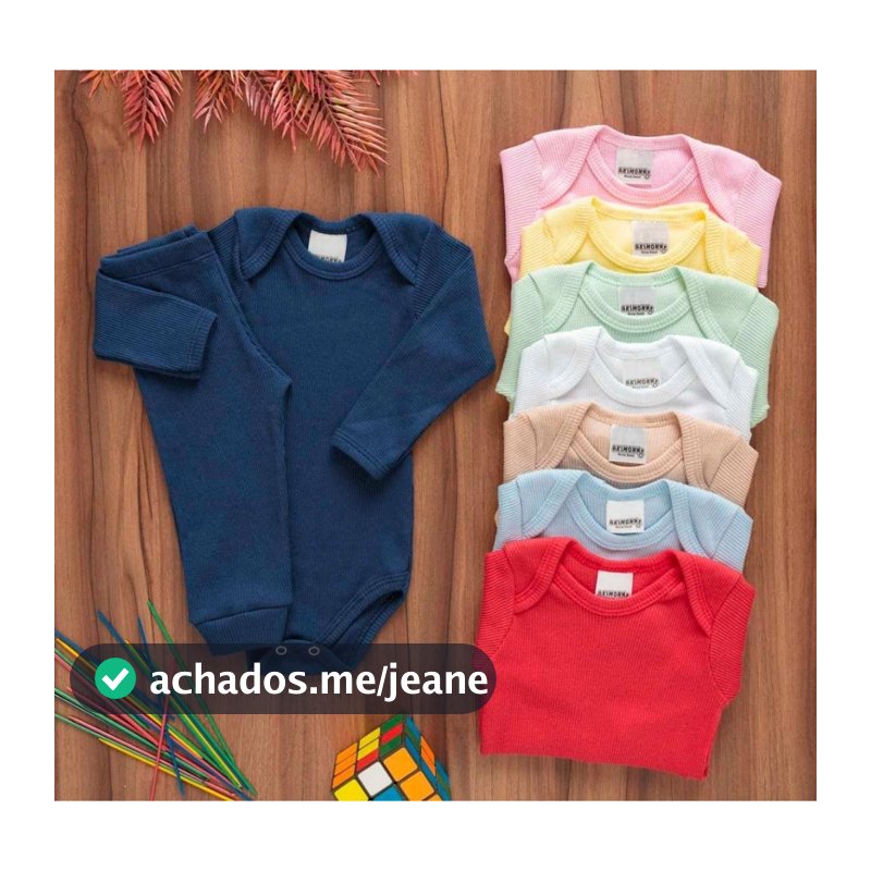 Kit 6 Peças Bebê Pagão Canelado Longo 100% Algodão 3 Body 3 Calças