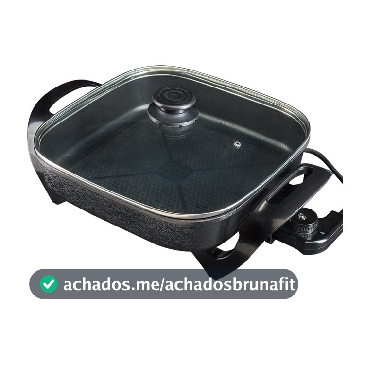 Panela Eletrica Mangiare Agratto 4,6 Litros Preta Quadrada 127v ou 220v 1500w Casa Cozinha Pratica