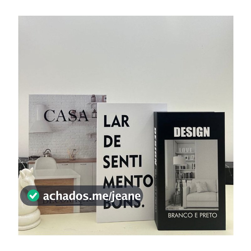 Conjunto de Caixa Livro Decorativa Organizadora Para Joias e Documentos 3pcs Papel