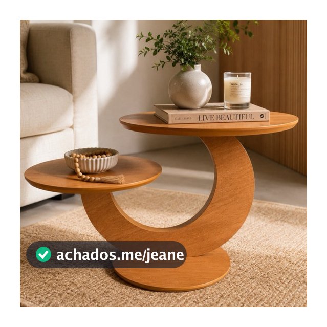 Mesa de Centro Redonda Dupla para Sala Moderna e Sofisticada