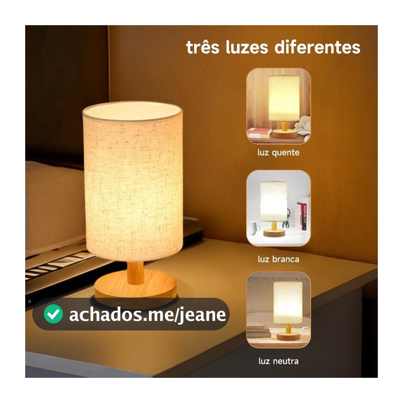 Lâmpada De Mesa De Madeira Nórdica Moderna Alimentada Por USB Luz De Noite