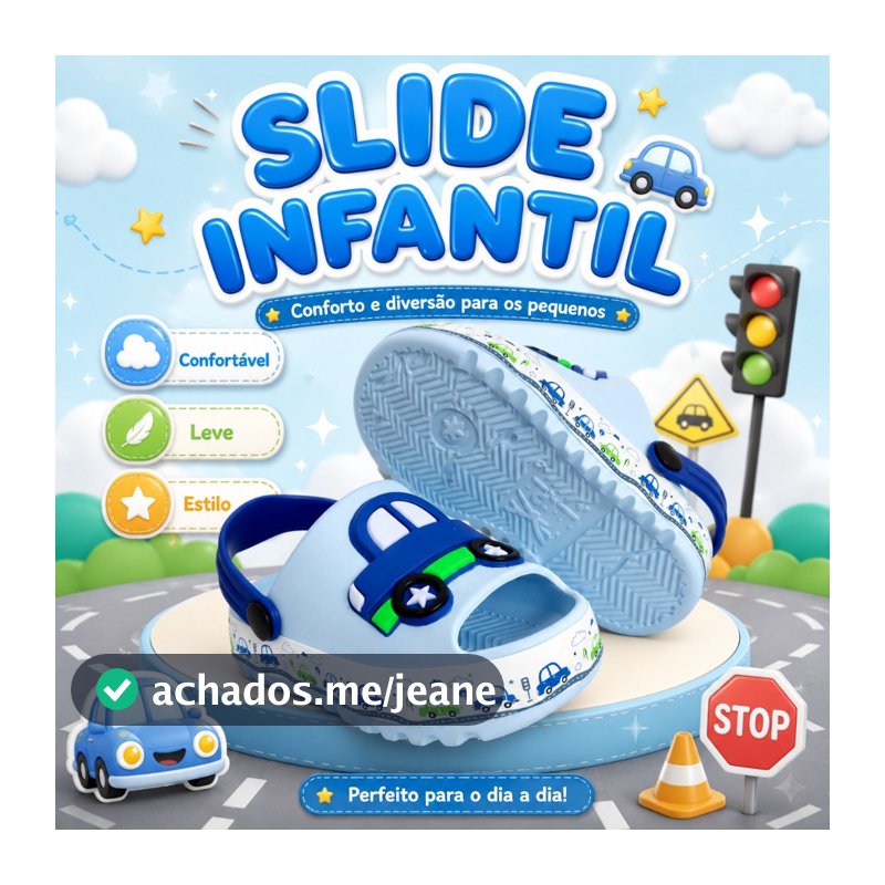 Sandália Infantil Baby Menino Papete Leve Confortável e Macia