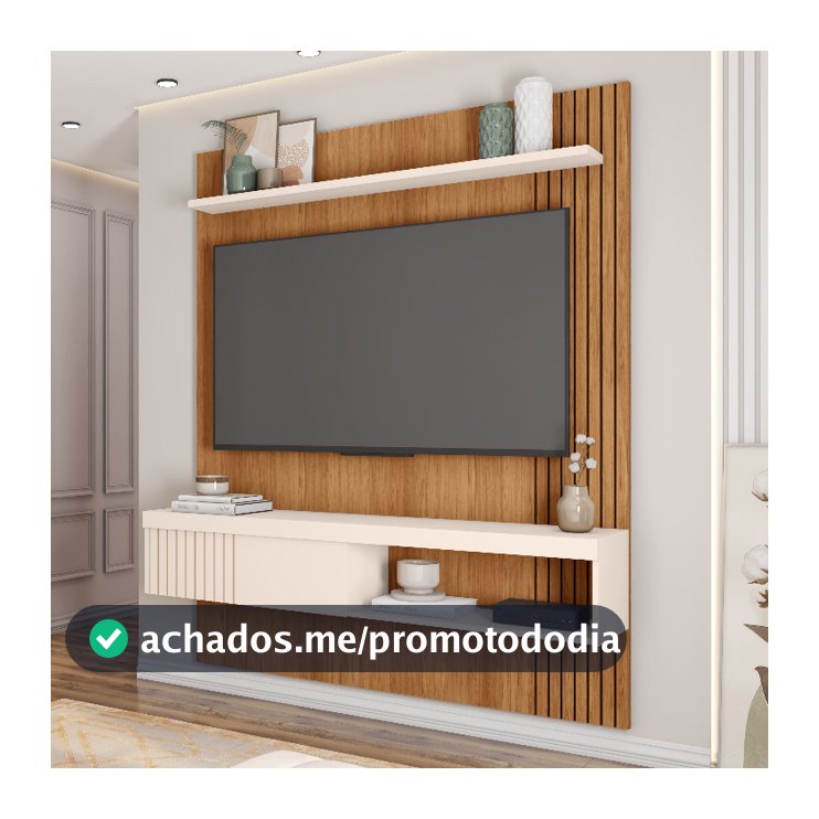 Painel Jade 1.50 Para Tv's até 55 polegadas - Com Nicho e Porta de Correr