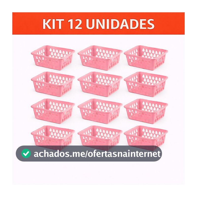 Kit 12 Cestinha Organizador Multiuso Cesto Plastico Para Banheiro Cozinha Gaveta E Armário