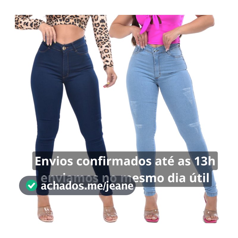 Kit 2 Calças Feminina na Promoção Cintura Alta Lycra Elastano Premium Cós Alto Levanta Bumbum