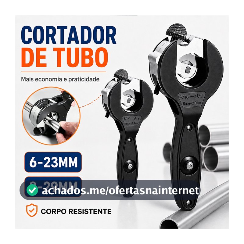 Cortador de Tubos com Catraca 1/4" a 7/8" para Cobre Alumínio Ferro PVC Ferramenta Manual Corte Rápido