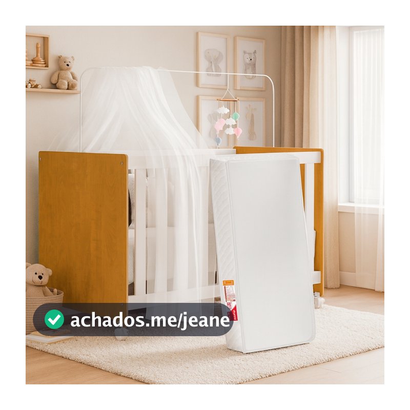 Berço Americano 3 em 1 Com Colchão Incluso Portátil Regulável Multiuso MDF Certificado