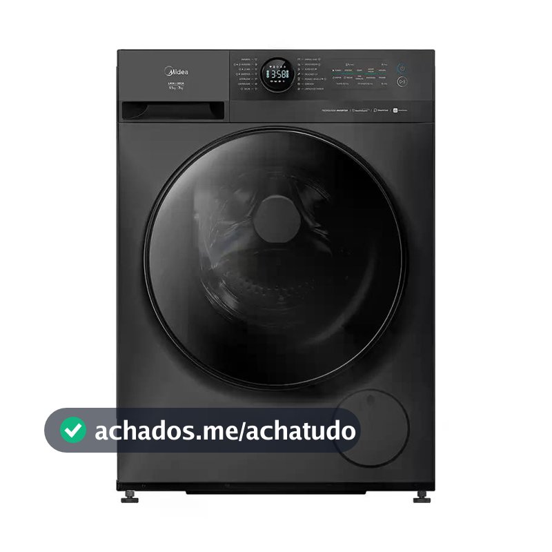 Lava e Seca Midea 11kg Slim Titanium 220V Inverter HealthGuard  wifi Autolimpeza