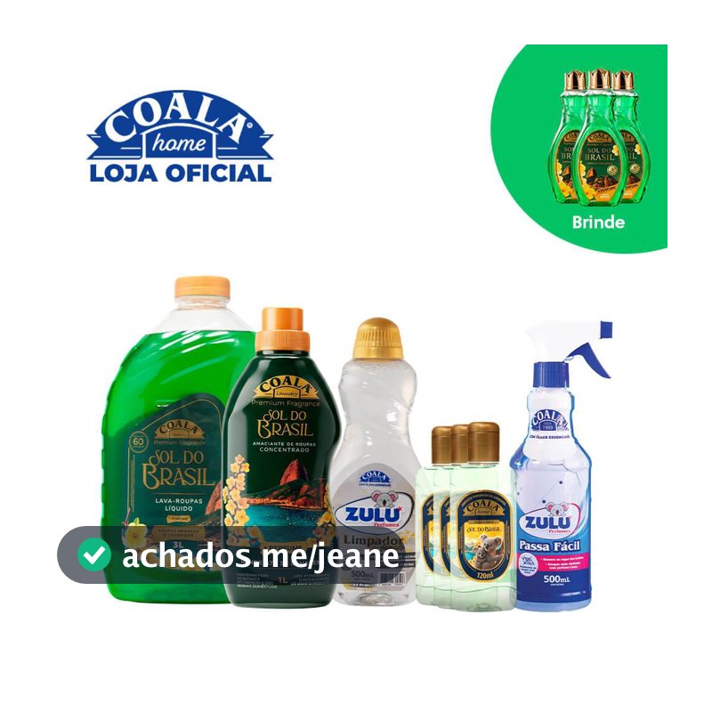 Kit Coala Novidade que Perfuma - Sol do Brasil Brinde 3 Limpadores Perfumados Coala 500ml