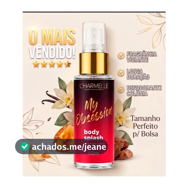 Body Splash My Obsession Charmelle 60ml Body Splash Feminino para Bolsa Body Splash Alta Fixaçao one touch liberty
