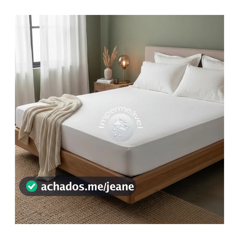 Protetor De Colchão Queen 160 x 200 Impermeável 100% Algodão Kacyumara Casa K Hidrorrepelente capa