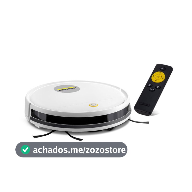 Robô Aspirador Kärcher RCV 1 Controle Remoto 3 em 1 Varre, Aspira e Passa Pano Seco Bivolt