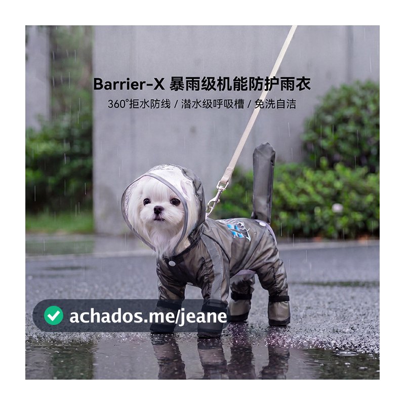 Capa de chuva com tudo incluído para animais de estimação, quatro pernas, à prova d'água, coberta com cauda, Teddy Bicho