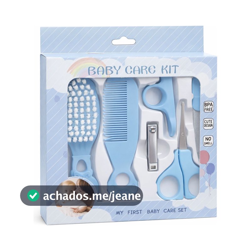 Kit Higiene Bebê 5 Peças Escova, Pente, Tesoura E Cortador