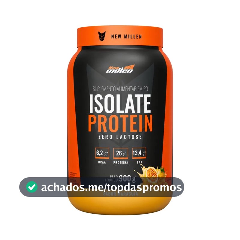 Whey Protein Isolado Zero Lactose Isolate Protein 900g New Millen