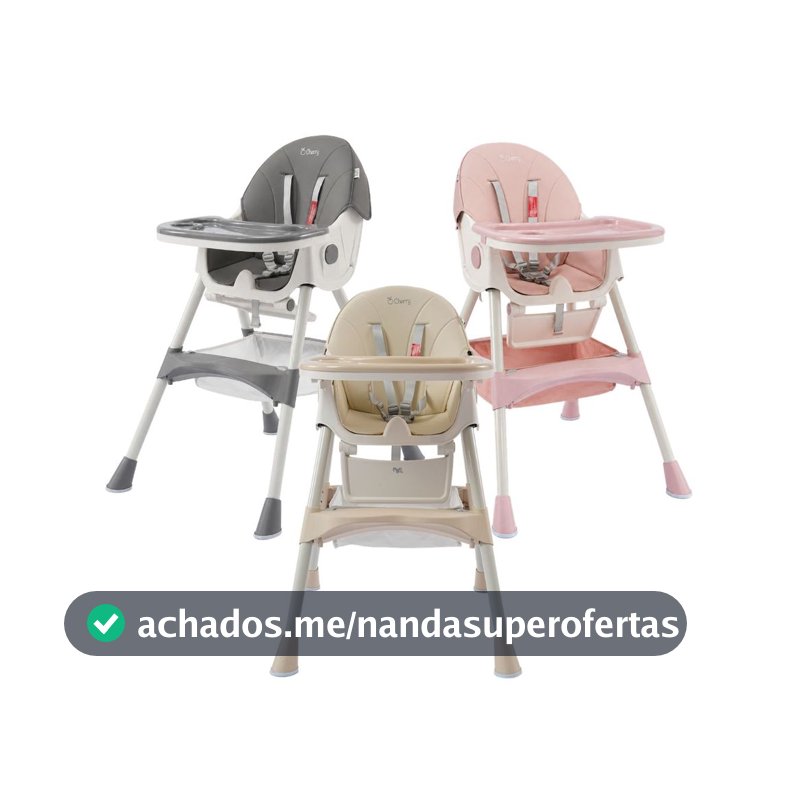 Cadeira Alimentação Infantil Portátil 2 em 1 Reclinável Bandeja Dupla 23kg Cherry Maxi Baby