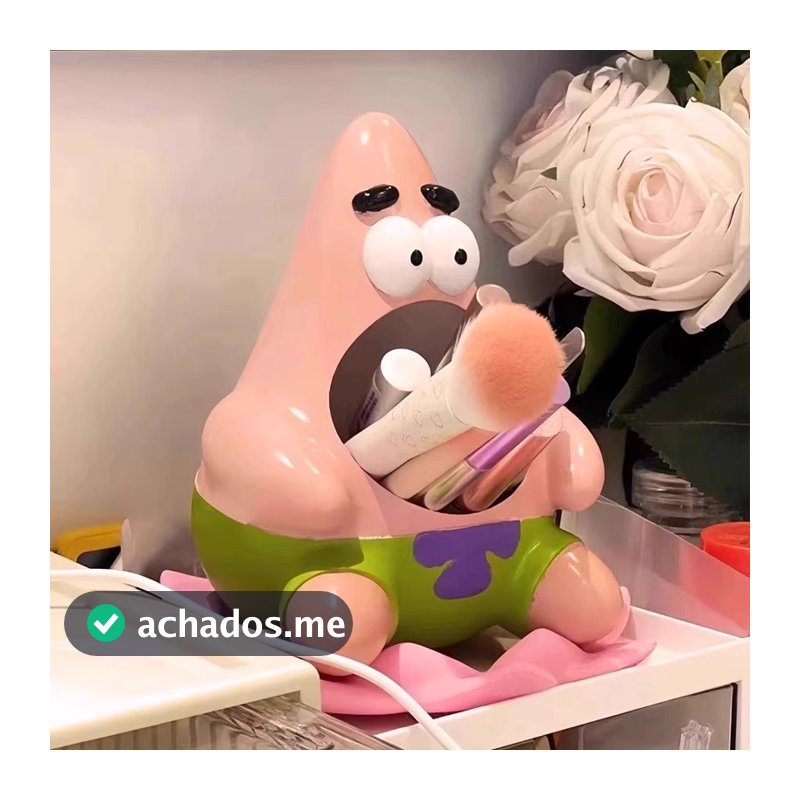 Bob Esponja Dos Desenhos Animados Bonito PVC Caneta Titular Ornamento De Armazenamento Caixa De Pincel De Maquiagem Anim