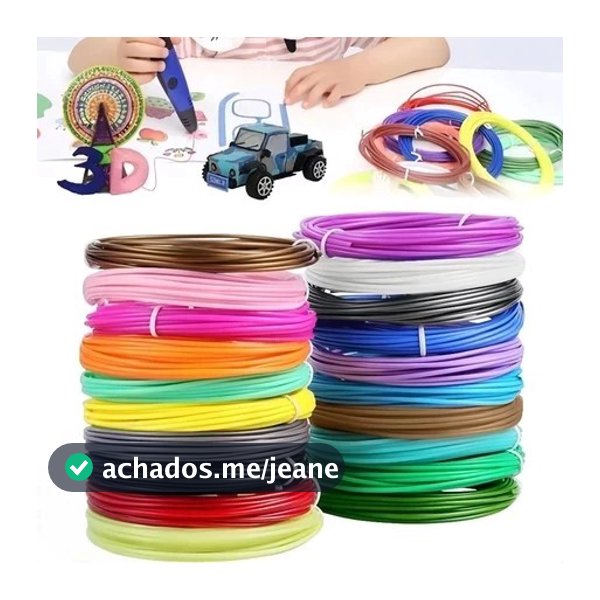 50/60/120 M Refil Filamento Abs Kit 10 Cores Impressora 3d Caneta Cores Variadas