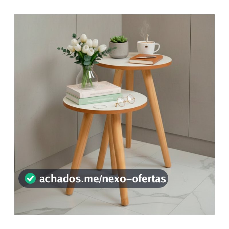 Mesa Pé Palito De Apoio E Lateral Sofa Mdf ou Mdp E Madeira