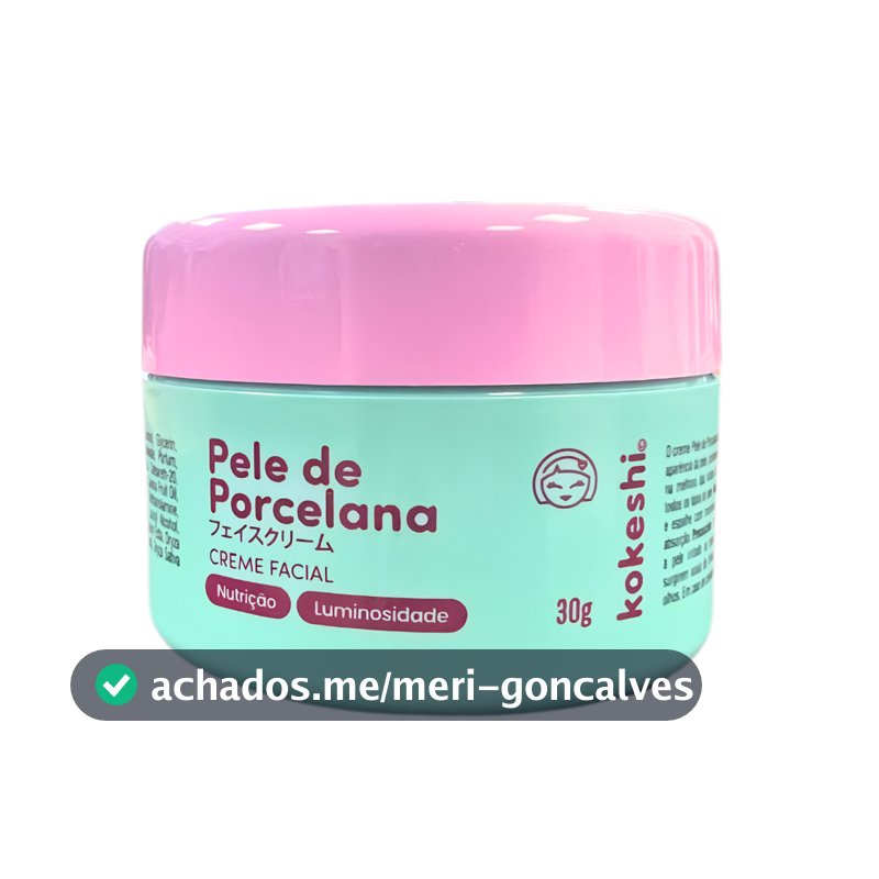 Hidratante Creme Facial Pele De Porcelana Kokeshi 30g Milagre do Arroz