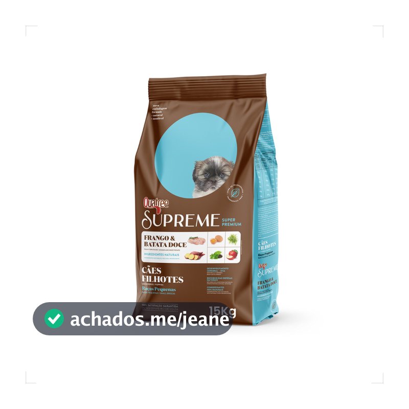 Ração Quatree Supreme Cães Filhotes Raças Pequenas - 3Kg 10,1Kg 15Kg