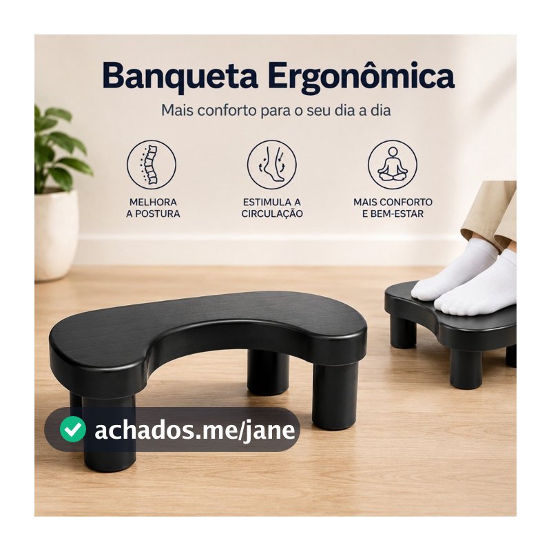 Apoio De Pes Escritorio Home Office Banquinho Anatomico Conforto Ergonomico Antiderrapante