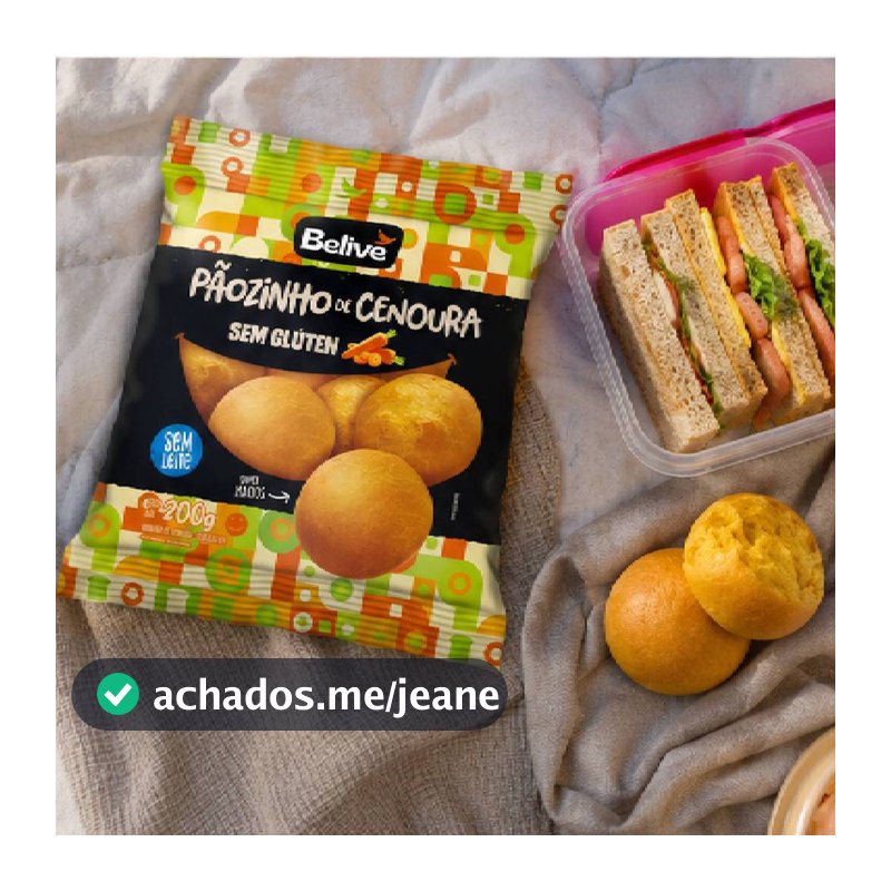 Kit 3 Pãozinho de Cenoura s/ Glúten BELIVE 200g
