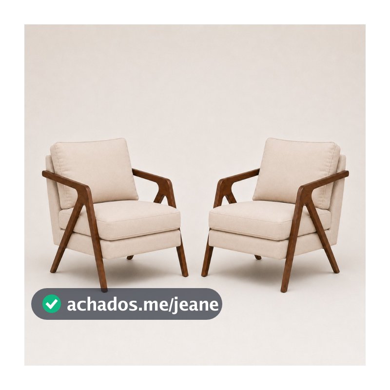 Conjuntos De 2 Poltronas Decorativa Mona Luxo Recepção Escritório Sala Estar Pés Em Madeira Maciça
