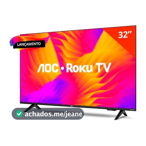 Smart TV 32" HD AOC 32S5155/78G Roku TV Wi-Fi