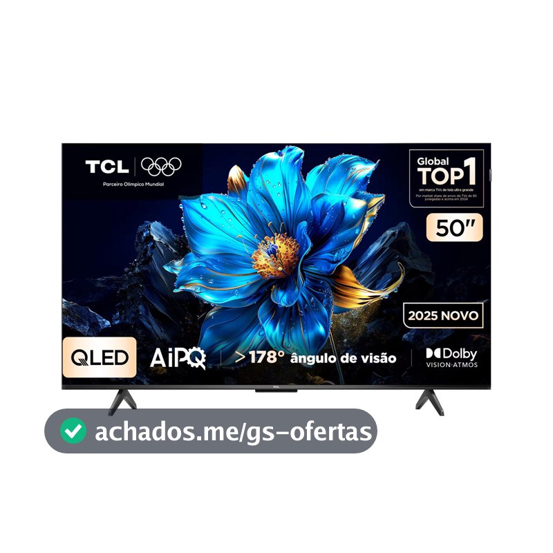 Smart TV 50 50P7K 4K QLED UHD 60Hz com Sistema Operacional Google TV TCL