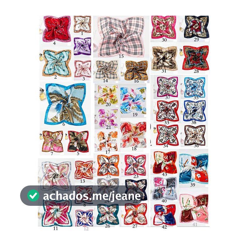 KIT 12 peca Lenço Feminino Estampado Acetinado Cetim Para Cabelo Bolsa Pescoço Banada
