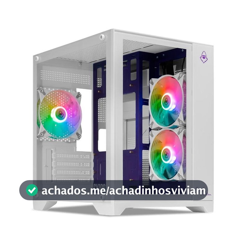 Gabinete Gamer Mancer CV100 Purple Edition, Mid-Tower, Com 3 Fans, Branco, MCR-CV100-PEW