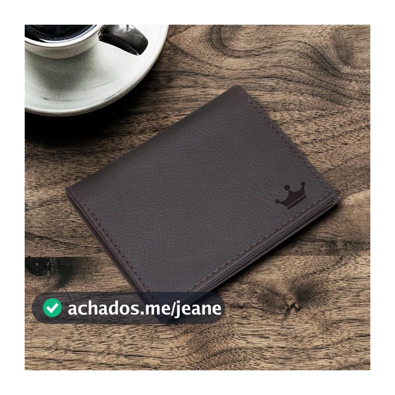 Carteira Masculina Couro Legítimo Luxo Porta Cartão Cédulas Pequena Natal