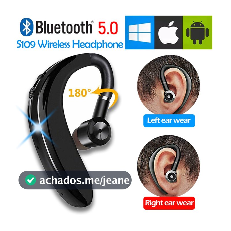 S109 Fones De Ouvido Sem Fio Com Microfone Bluetooth 5.0 Motorista Chamada De Negócios Para Todos Os Smartphones