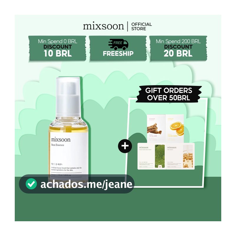 mixsoon Bean Essence Vegano , Suave , Fortalece A Saúde Da Pele , Hidrata E Revitaliza O Tom