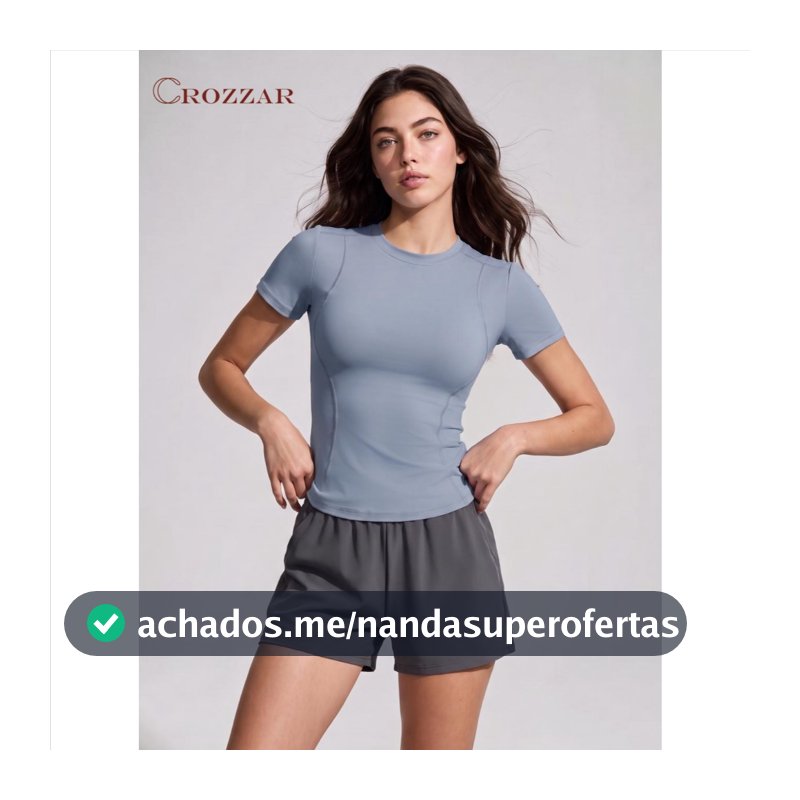 🔥Camiseta de Yoga Feminina Modeladora, Camiseta Esportiva de Manga Curta,Tecido Respirável Elástico para Academia Treino