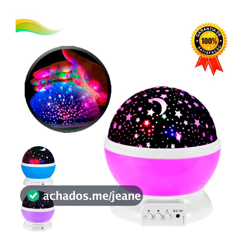 Luminária Abajur Projetor Estrela 360º Galaxy Star Rotativa Quarto Infantil Mesa Globo