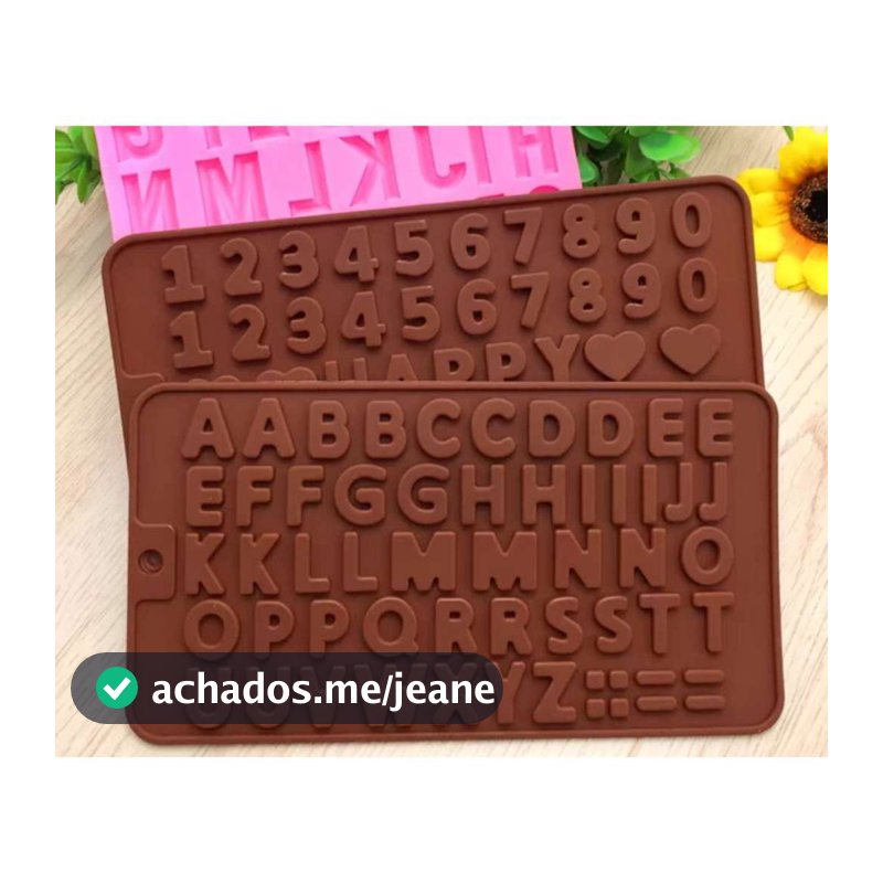 Molde de Silicone letras e numeros Forma de Silicone Para Chocolate  Doces e bolo pequeno