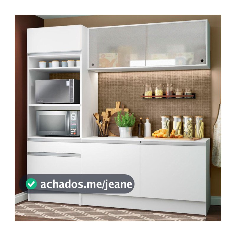 Cozinha Compacta Madesa Topazio com Balcão e Tampo