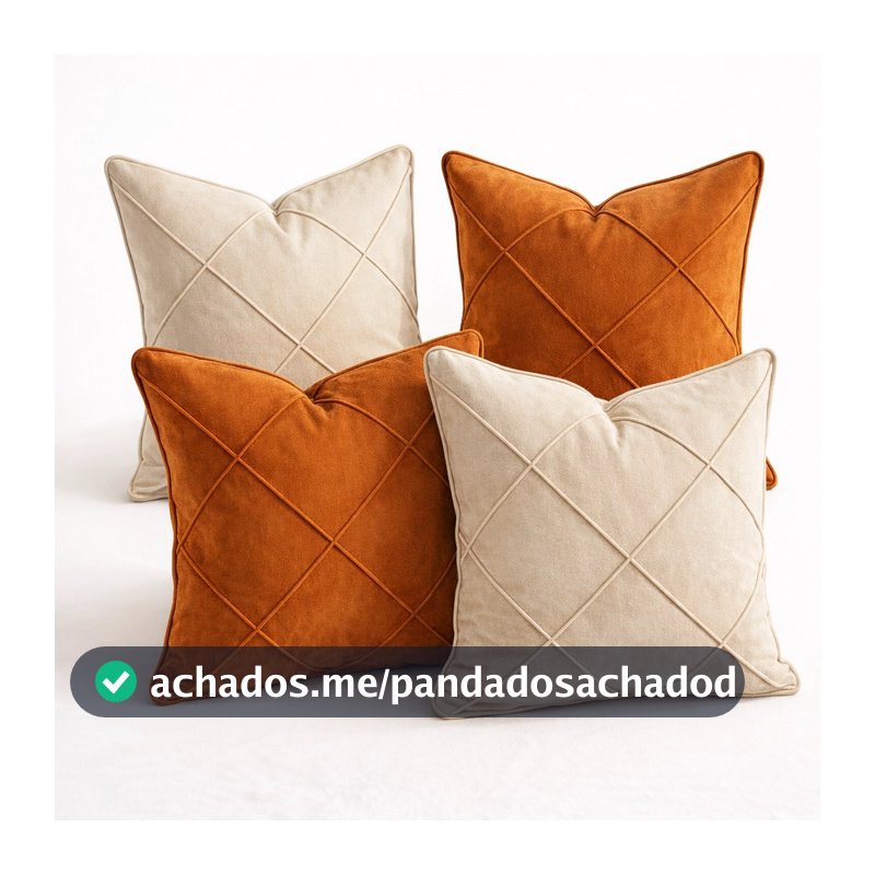 Kit 4 Capas de Almofadas Decorativas Suede Premium Sofá Sala Quarto – Conjunto Decoração