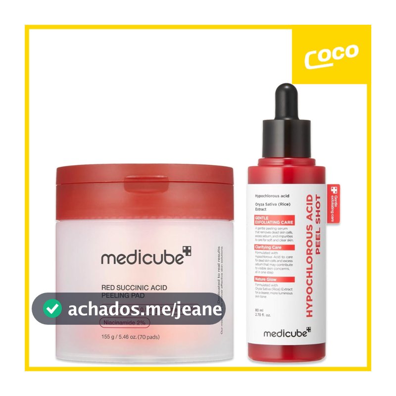Medicube Red Succinic Acid Peeling Pad&Hypochlorous Acid Peel Shot 80ml
