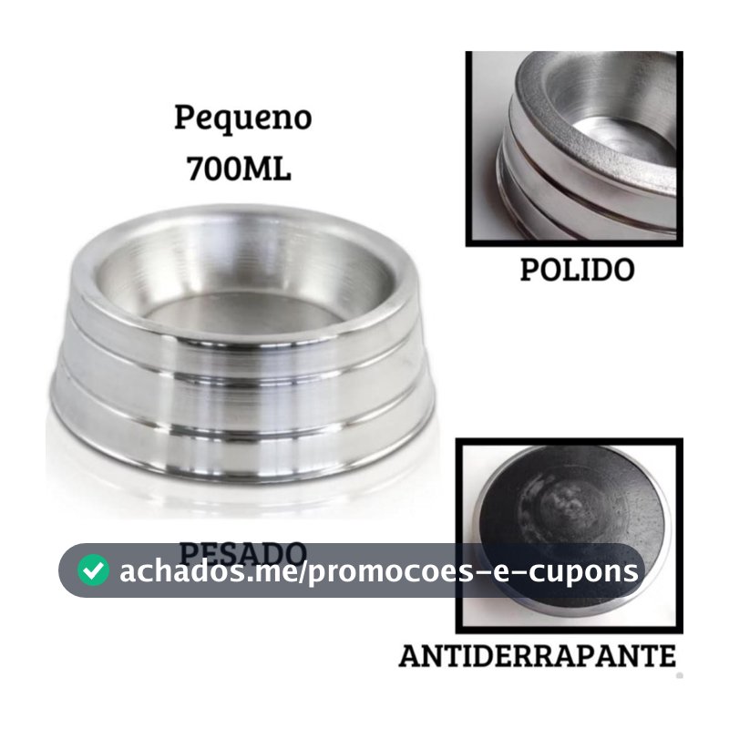 Comedouro ou Bebedouro de Alumínio Pesado Antiderrapante Para Cães e Gatos
