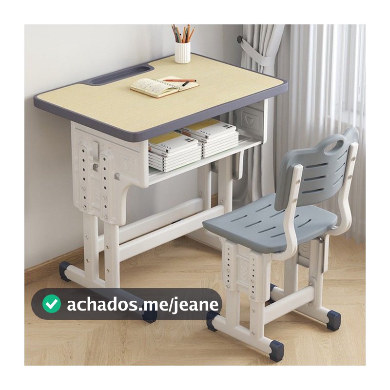 Mesa Infantil Cadeira Regulável Escrivaninha Estudo Quarto Altura Ajustável Ergonômica